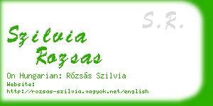 szilvia rozsas business card
