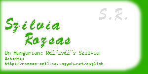 szilvia rozsas business card